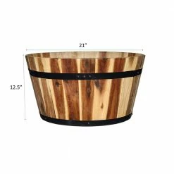 Classic Home & Garden 21 in. Acacia Wood Whiskey Barrel Planter 9 Classic Home & Garden 21 in. Acacia Wood Whiskey Barrel Planter -Cheap Good Directions Store acacia classic home garden plant pots 110024 1f 1000