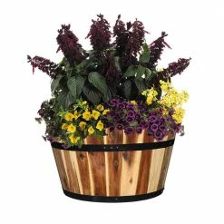 Classic Home & Garden 21 in. Acacia Wood Whiskey Barrel Planter 8 Classic Home & Garden 21 in. Acacia Wood Whiskey Barrel Planter -Cheap Good Directions Store acacia classic home garden plant pots 110024 4f 1000