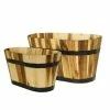 Classic Home & Garden Oval Barrel Planter, Acacia