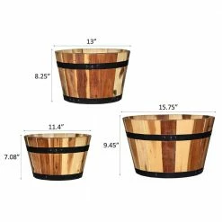 Classic Home & Garden Acacia Wood Barrel Planters (Set of 3) 9 Classic Home & Garden Acacia Wood Barrel Planters (Set of 3) -Cheap Good Directions Store acacia classic home garden plant pots 5 800 3 1f 1000