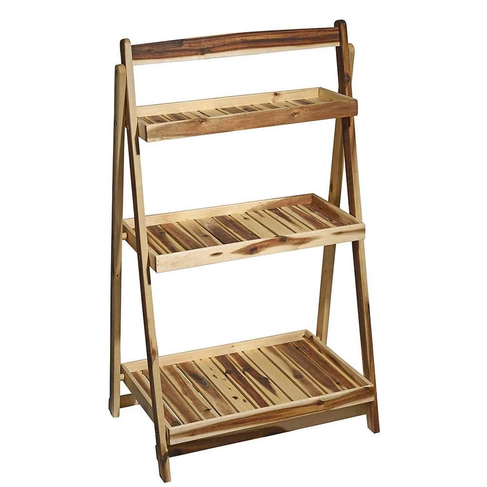 Classic Home & Garden 27 in. x 45 in. Acacia Wood Plant Stand 3 Classic Home & Garden 27 in. x 45 in. Acacia Wood Plant Stand