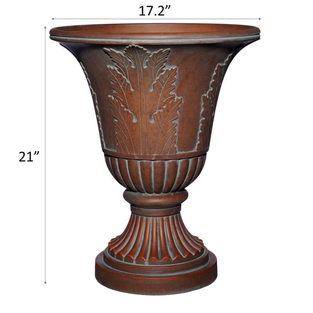 Classic Home & Garden Oakmont 21 in. Aged Bronze Resin Planter 6 Classic Home & Garden Oakmont 21 in. Aged Bronze Resin Planter - Image 4
