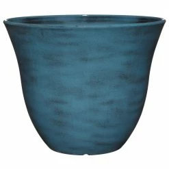 Classic Home & Garden Honeysuckle 15 in. Blue Jean Resin Planter