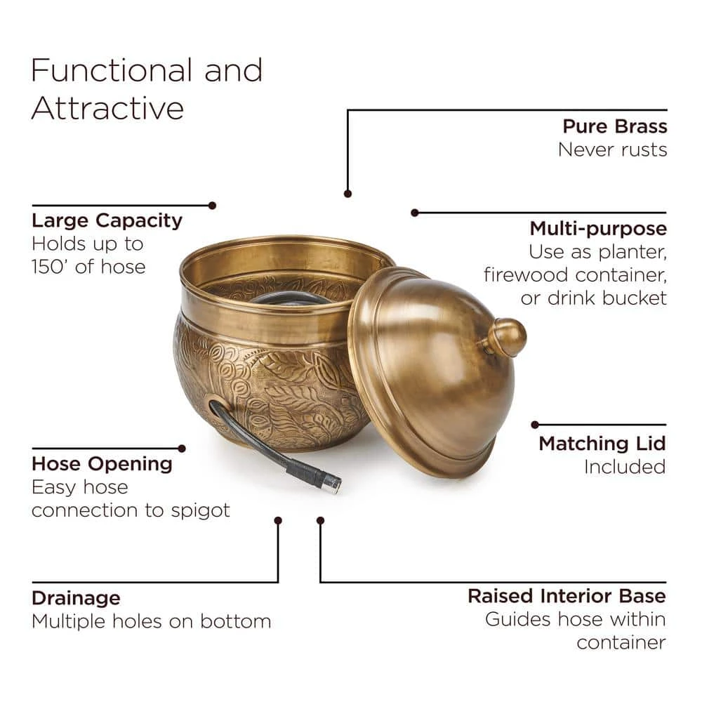 Brass Key West Hose Pot with Lid - by Good Directions 9 Brass Key West Hose Pot with Lid - by Good Directions - Image 8