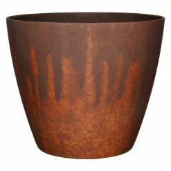 Classic Home & Garden Vogue 8 in. Burnished Rust Resin Planter