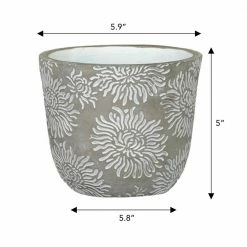 Classic Home & Garden Flora 6 in. Mum Gray Cement Planter with White Interior 12 Classic Home & Garden Flora 6 in. Mum Gray Cement Planter with White Interior -Cheap Good Directions Store cement classic home garden plant pots 31010 089 1f 1000
