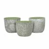 Classic Home & Garden Flora 6 in. Grey Cement Planters with Green Interior Assorted (Set of 3) -Cheap Good Directions Store cement classic home garden plant pots 31013 096 64 1000