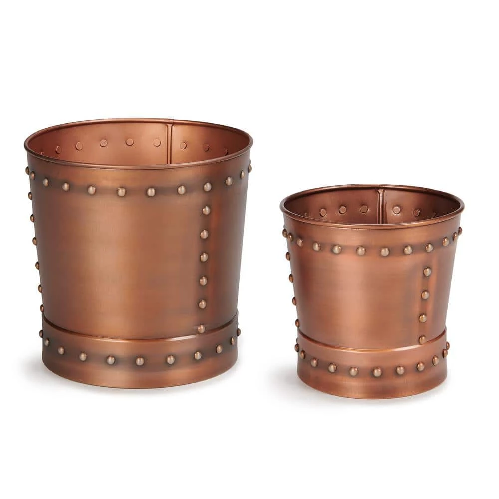 Good Directions Unique Medium Riveted Copper Planter Set of 2 for Outdoor or Indoor Use, Garden, Deck, and Patio 3 Good Directions Unique Medium Riveted Copper Planter Set of 2 for Outdoor or Indoor Use, Garden, Deck, and Patio