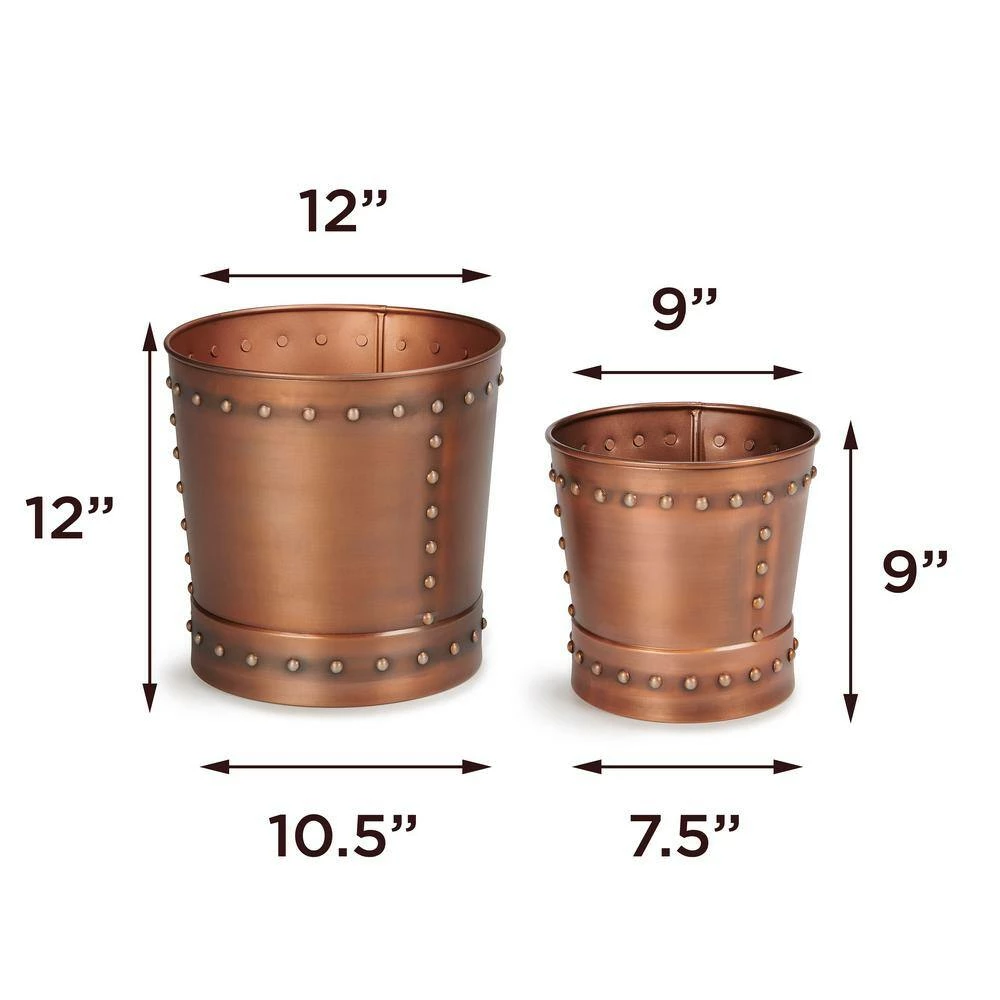 Good Directions Unique Medium Riveted Copper Planter Set of 2 for Outdoor or Indoor Use, Garden, Deck, and Patio 8 Good Directions Unique Medium Riveted Copper Planter Set of 2 for Outdoor or Indoor Use, Garden, Deck, and Patio - Image 6