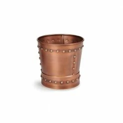 Good Directions Unique 9 in. Steel Riveted Copper Planter for Outdoor or Indoor Use, Garden, Deck, and Patio