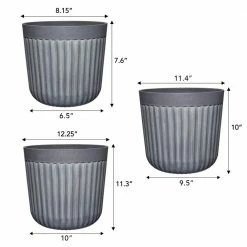 Classic Home & Garden 8 in./10 in./12 in. Arlington Fluted Shadow Slate Planter (Set of 3) 7 Classic Home & Garden 8 in./10 in./12 in. Arlington Fluted Shadow Slate Planter (Set of 3) -Cheap Good Directions Store dark grey classic home garden plant pots hd1433d 601r 4f 1000