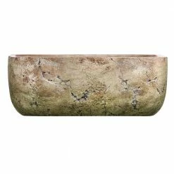 Classic Home & Garden 8 in. Earth Moss Cement Dakota Trough Planter