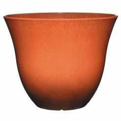 Classic Home & Garden Honeysuckle 13 in. Ember Resin Planter