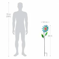 Exhart Flower 2.99 ft. MultiColor Metal Garden Stakes (3-Pack) -Cheap Good Directions Store exhart decorative garden stakes 13379 rs 4f 1000