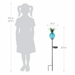 Exhart Solar Pineapple 2.42 ft. Blue Metal Garden Stake 12 Exhart Solar Pineapple 2.42 ft. Blue Metal Garden Stake -Cheap Good Directions Store exhart decorative garden stakes 14163 rs 1f 1000