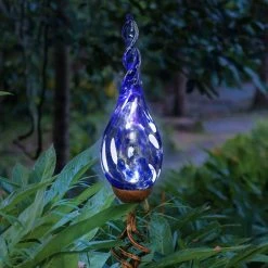 Exhart Solar Pearlized Twist Flame 3.0 ft. Blue Metal Garden Stake -Cheap Good Directions Store exhart decorative garden stakes 14169 rs 31 1000