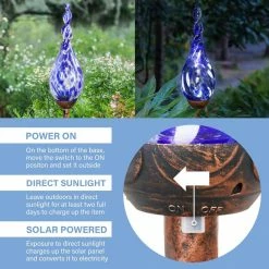 Exhart Solar Pearlized Twist Flame 3.0 ft. Blue Metal Garden Stake -Cheap Good Directions Store exhart decorative garden stakes 14169 rs 4f 1000