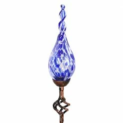 Exhart Solar Pearlized Twist Flame 3.0 ft. Blue Metal Garden Stake -Cheap Good Directions Store exhart decorative garden stakes 14169 rs 76 1000