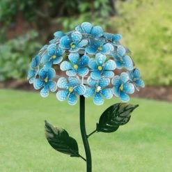 Exhart Solar Hydrangea 1.77 ft. Teal Metal Garden Stake 13 Exhart Solar Hydrangea 1.77 ft. Teal Metal Garden Stake -Cheap Good Directions Store exhart decorative garden stakes 14183 rs c3 1000