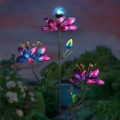 Exhart Triple Kinetic Tropical Flower Spinner 5.83 ft. Multicolor Metal Garden Stake 17 Exhart Triple Kinetic Tropical Flower Spinner 5.83 ft. Multicolor Metal Garden Stake -Cheap Good Directions Store exhart decorative garden stakes 14362 rs 31 1000