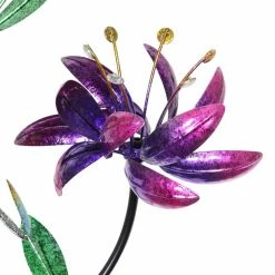 Exhart Triple Kinetic Tropical Flower Spinner 5.83 ft. Multicolor Metal Garden Stake 12 Exhart Triple Kinetic Tropical Flower Spinner 5.83 ft. Multicolor Metal Garden Stake -Cheap Good Directions Store exhart decorative garden stakes 14362 rs 4f 1000