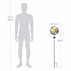 Exhart Solar Sun and Moon 3.17 ft. Silver Metal Garden Stake 15 Exhart Solar Sun and Moon 3.17 ft. Silver Metal Garden Stake -Cheap Good Directions Store exhart decorative garden stakes 14869 rs 1f 1000