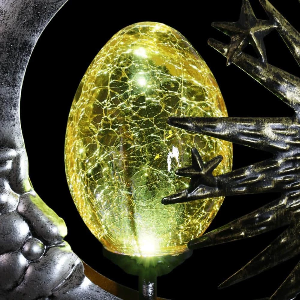 Exhart Solar Sun and Moon 3.17 ft. Silver Metal Garden Stake 10 Exhart Solar Sun and Moon 3.17 ft. Silver Metal Garden Stake - Image 8