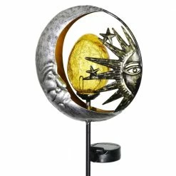 Exhart Solar Sun and Moon 3.17 ft. Silver Metal Garden Stake 17 Exhart Solar Sun and Moon 3.17 ft. Silver Metal Garden Stake -Cheap Good Directions Store exhart decorative garden stakes 14869 rs fa 1000