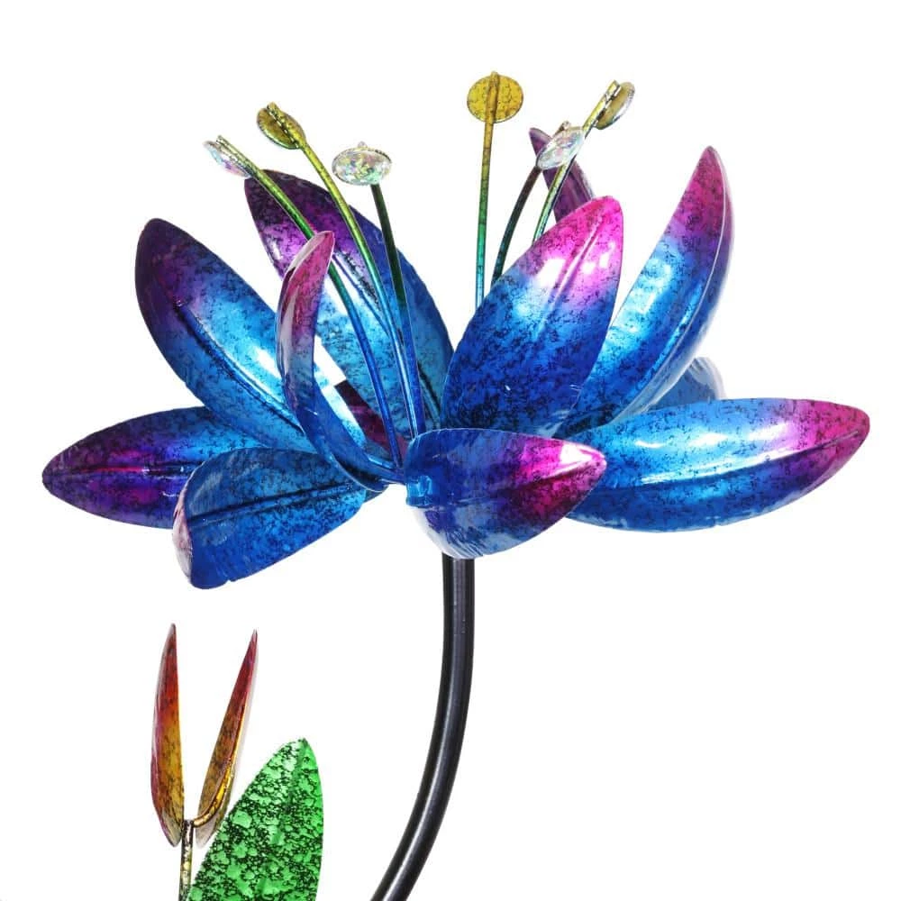 Exhart Four Flower Spinner 6.21 ft. MultiColor Metal Garden Stake 6 Exhart Four Flower Spinner 6.21 ft. MultiColor Metal Garden Stake - Image 4