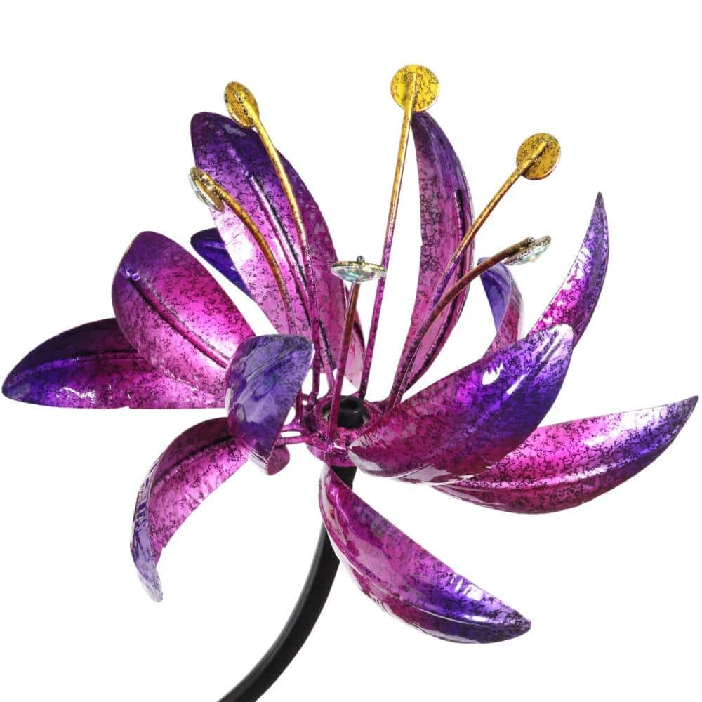 Exhart Four Flower Spinner 6.21 ft. MultiColor Metal Garden Stake 5 Exhart Four Flower Spinner 6.21 ft. MultiColor Metal Garden Stake - Image 3