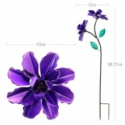 Exhart Double Rose Spinning 3.23 ft. Purple Metal Garden Stake 13 Exhart Double Rose Spinning 3.23 ft. Purple Metal Garden Stake -Cheap Good Directions Store exhart decorative garden stakes 15761 rs 1f 1000