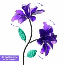 Exhart Double Rose Spinning 3.23 ft. Purple Metal Garden Stake 14 Exhart Double Rose Spinning 3.23 ft. Purple Metal Garden Stake -Cheap Good Directions Store exhart decorative garden stakes 15761 rs 44 1000