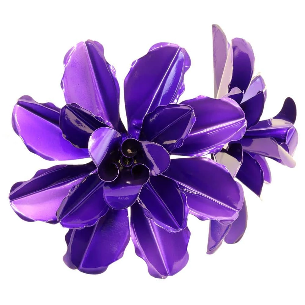 Exhart Double Rose Spinning 3.23 ft. Purple Metal Garden Stake 4 Exhart Double Rose Spinning 3.23 ft. Purple Metal Garden Stake - Image 2