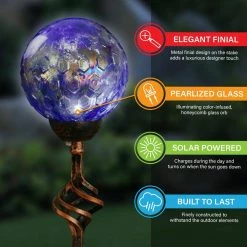 Exhart Solar Pearlized Honeycomb 2.58 ft. Blue Metal Garden Stake 14 Exhart Solar Pearlized Honeycomb 2.58 ft. Blue Metal Garden Stake -Cheap Good Directions Store exhart decorative garden stakes 15924 rs 4f 1000