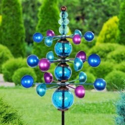 Exhart Triple Wind Spinner 4.0 ft. Blue Metal Garden Stake 17 Exhart Triple Wind Spinner 4.0 ft. Blue Metal Garden Stake -Cheap Good Directions Store exhart decorative garden stakes 16656 rs 31 1000