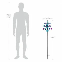 Exhart Triple Wind Spinner 4.0 ft. Blue Metal Garden Stake 14 Exhart Triple Wind Spinner 4.0 ft. Blue Metal Garden Stake -Cheap Good Directions Store exhart decorative garden stakes 16656 rs 44 1000