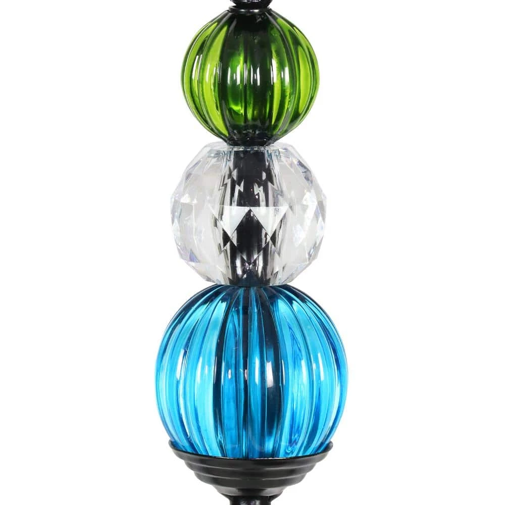 Exhart Solar Crackle Ball and Bead 2.46 ft. Green Metal Garden Stake 6 Exhart Solar Crackle Ball and Bead 2.46 ft. Green Metal Garden Stake - Image 4