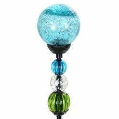 Exhart 2.46 ft. Solar Crackle Ball and Bead Blue Metal Garden Stake 14 Exhart 2.46 ft. Solar Crackle Ball and Bead Blue Metal Garden Stake -Cheap Good Directions Store exhart decorative garden stakes 16735 rs 44 1000