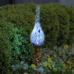 Exhart Solar Pearlized Twist Flame 3.0 ft. Teal Metal Garden Stake 17 Exhart Solar Pearlized Twist Flame 3.0 ft. Teal Metal Garden Stake -Cheap Good Directions Store exhart decorative garden stakes 16736 rs 31 1000