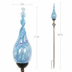 Exhart Solar Pearlized Twist Flame 3.0 ft. Teal Metal Garden Stake 14 Exhart Solar Pearlized Twist Flame 3.0 ft. Teal Metal Garden Stake -Cheap Good Directions Store exhart decorative garden stakes 16736 rs 44 1000