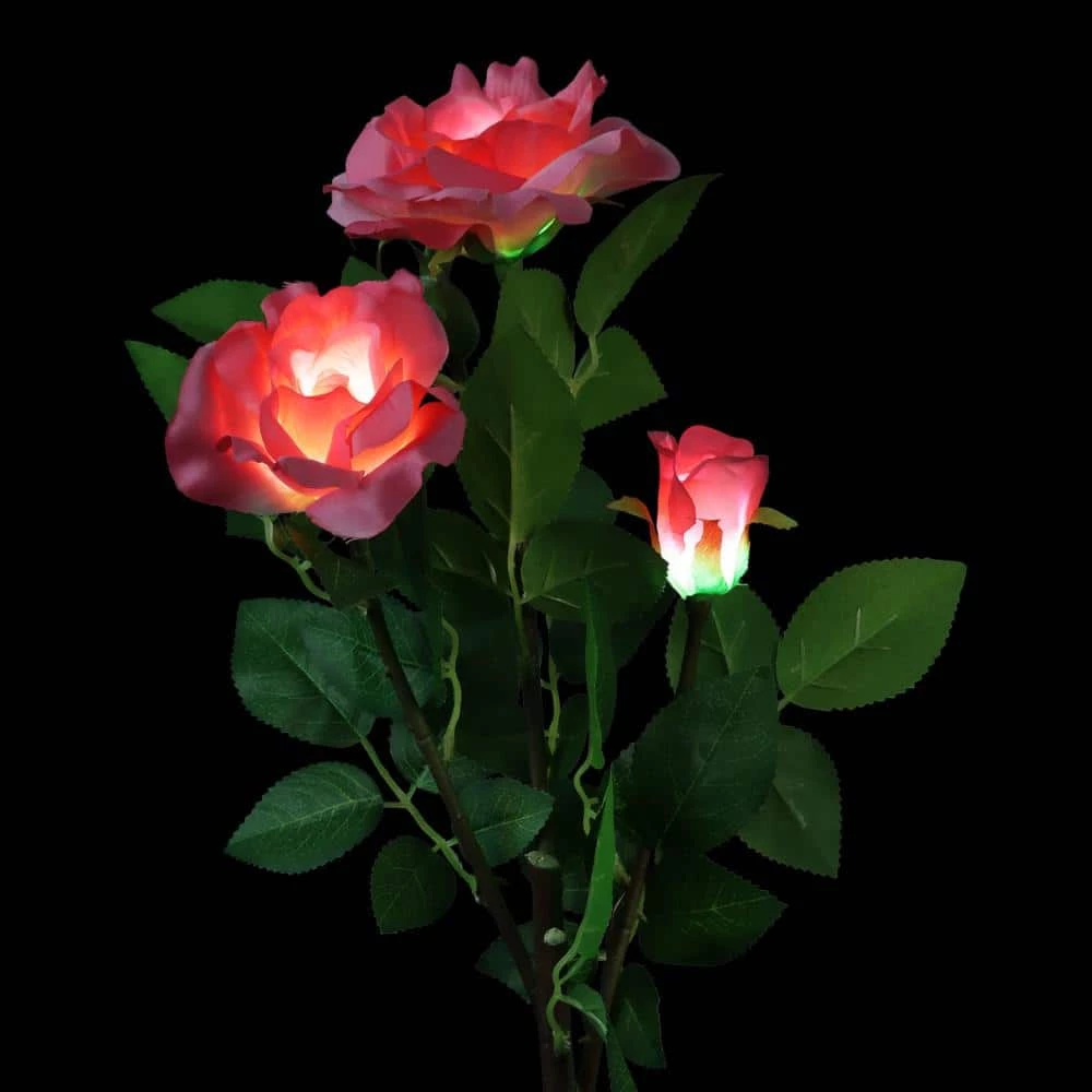 Exhart Solar Rose Bunch 2.69 ft. Pink Plastic Garden Stake 10 Exhart Solar Rose Bunch 2.69 ft. Pink Plastic Garden Stake - Image 8