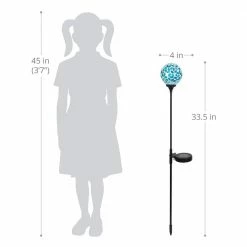 Exhart Solar Mosaic Ball 2.79 ft. Blue Plastic Garden Stake -Cheap Good Directions Store exhart decorative garden stakes 19597 rs 1f 1000