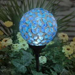Exhart Solar Mosaic Ball 2.79 ft. Blue Plastic Garden Stake -Cheap Good Directions Store exhart decorative garden stakes 19597 rs 31 1000