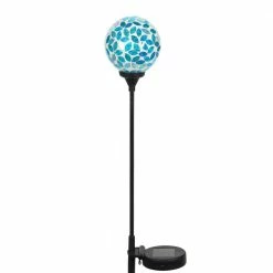 Exhart Solar Mosaic Ball 2.79 ft. Blue Plastic Garden Stake -Cheap Good Directions Store exhart decorative garden stakes 19597 rs 44 1000