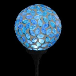 Exhart Solar Mosaic Ball 2.79 ft. Blue Plastic Garden Stake -Cheap Good Directions Store exhart decorative garden stakes 19597 rs 76 1000