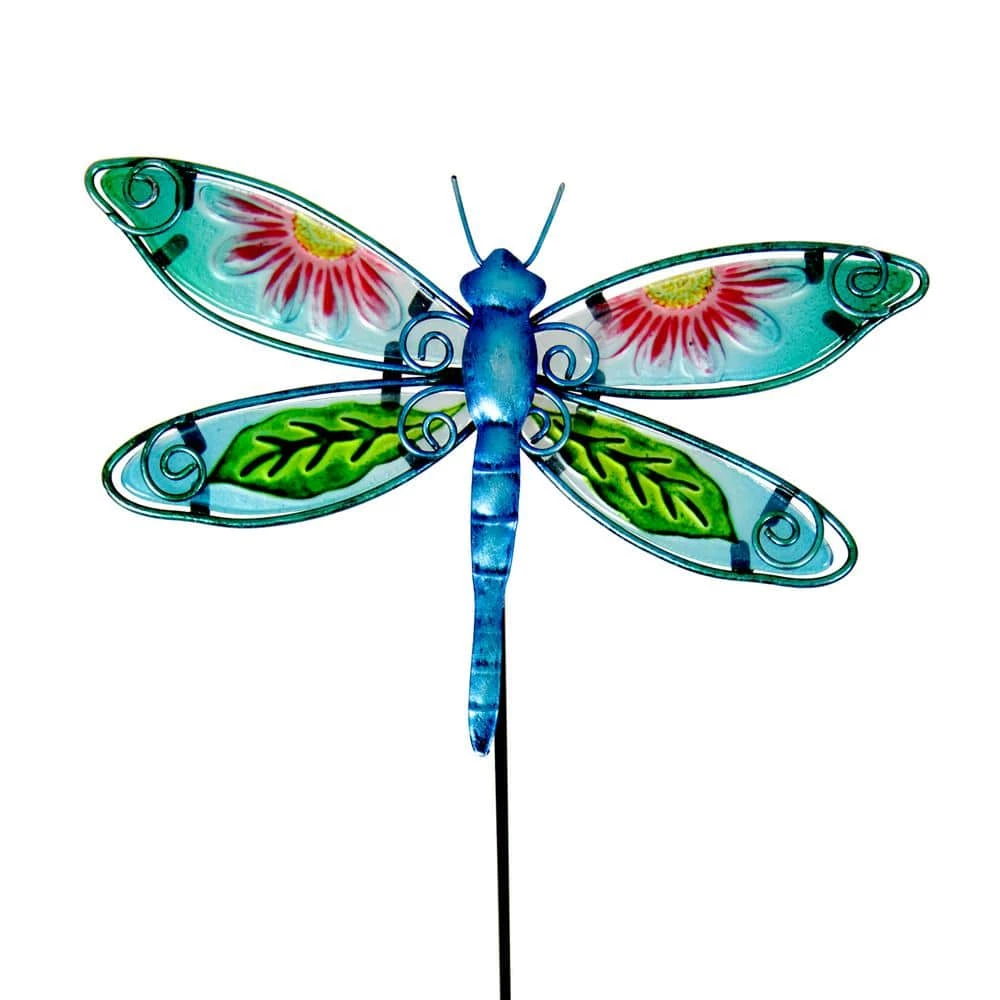 Exhart Glass and Metal Butterfly Assorted Garden Stakes (Set of 4) 5 Exhart Glass and Metal Butterfly Assorted Garden Stakes (Set of 4) - Image 3