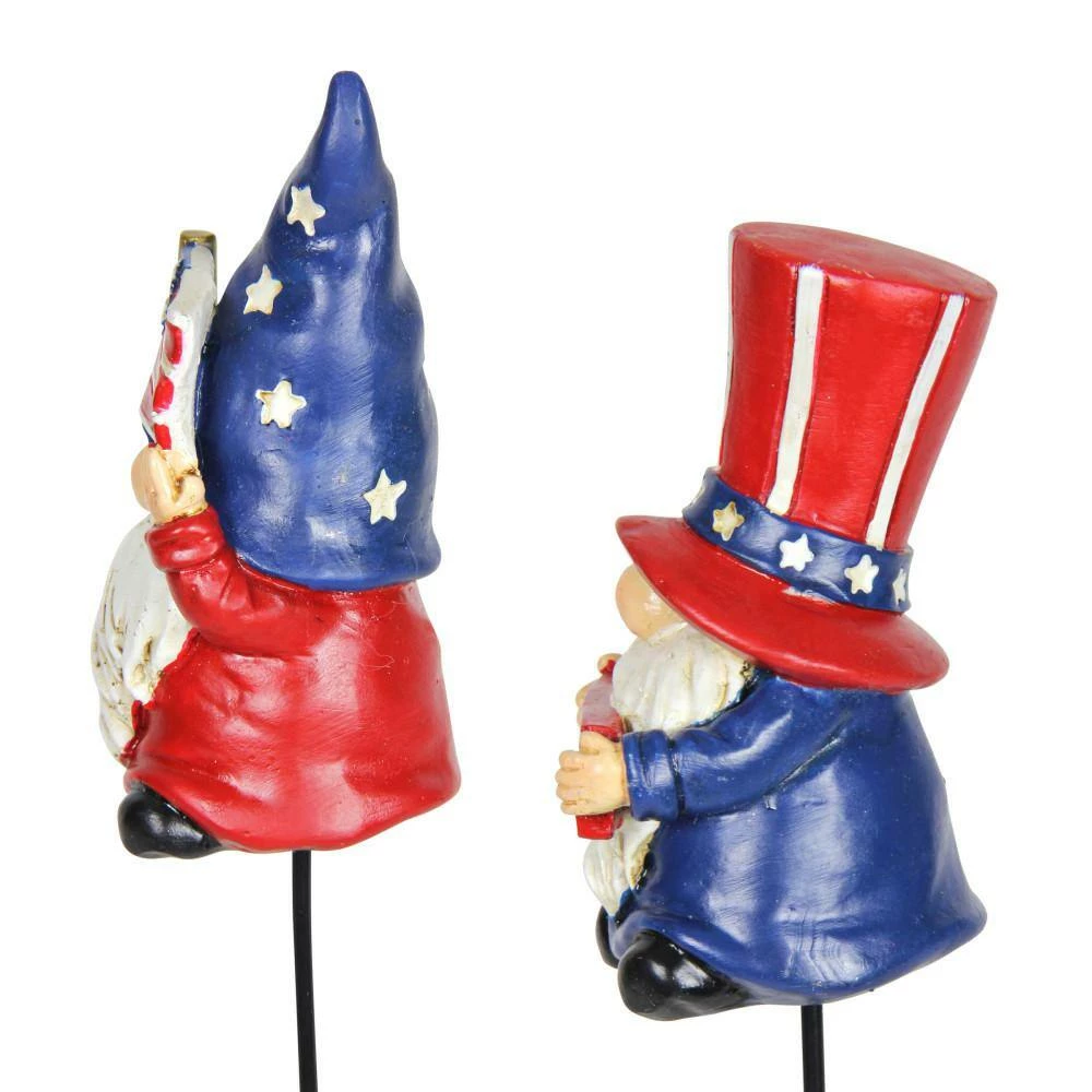Exhart Patriotic USA Gnome 0.95 ft. Patriotic USA Resin Garden Stakes 2-Pack 5 Exhart Patriotic USA Gnome 0.95 ft. Patriotic USA Resin Garden Stakes 2-Pack - Image 3