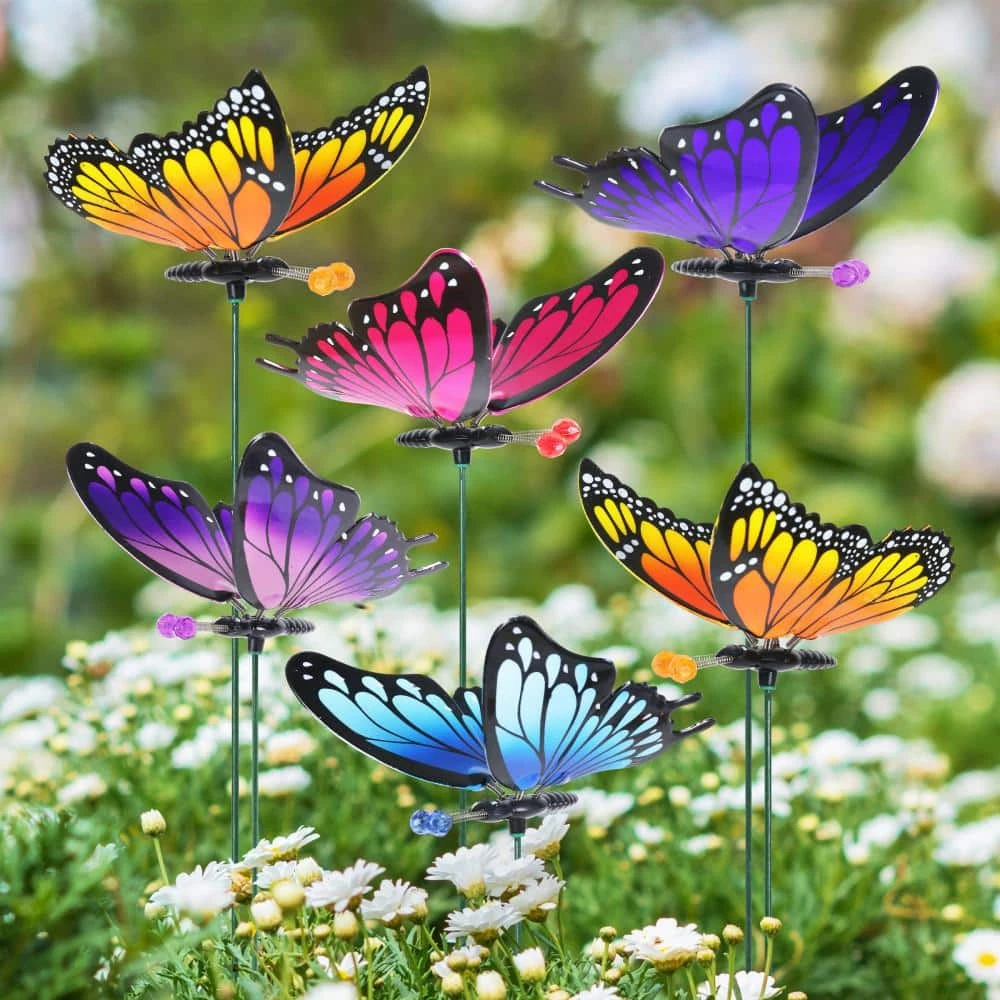 Exhart WindyWings Butterfly Assortment 1.31 ft. Multi-Color Plastic Plant Stakes (6-Pack) 9 Exhart WindyWings Butterfly Assortment 1.31 ft. Multi-Color Plastic Plant Stakes (6-Pack) - Image 7