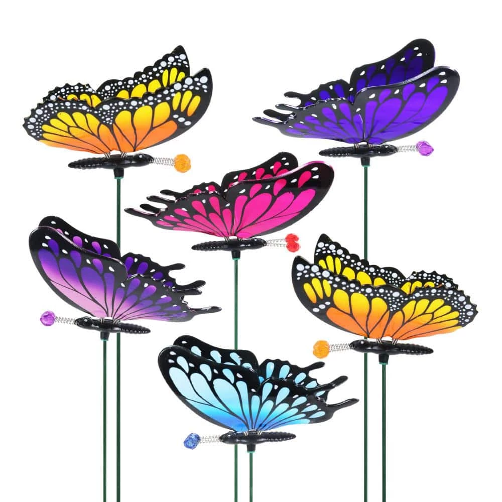 Exhart WindyWings Butterfly Assortment 1.31 ft. Multi-Color Plastic Plant Stakes (6-Pack) 4 Exhart WindyWings Butterfly Assortment 1.31 ft. Multi-Color Plastic Plant Stakes (6-Pack) - Image 2