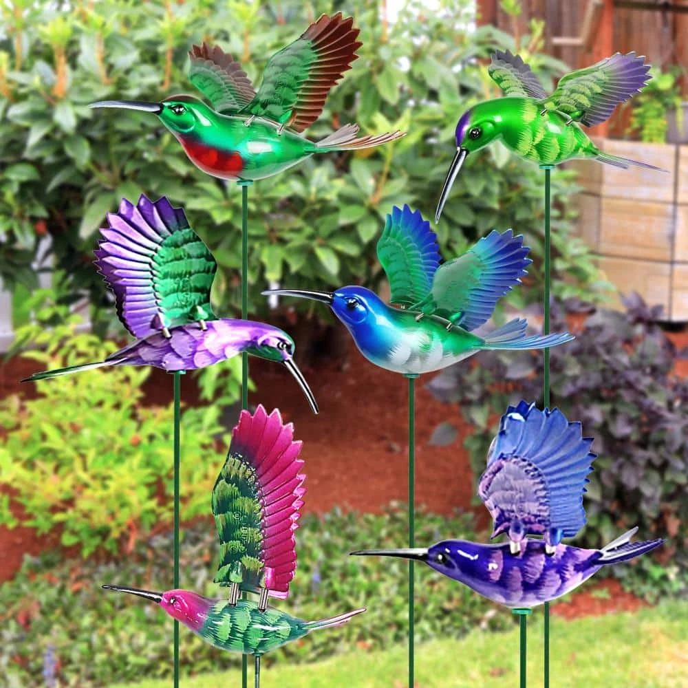 Exhart WindyWings Hummingbird Assortment 1.28 ft. Multi-Color Plastic Plant Stakes (6-Pack) 4 Exhart WindyWings Hummingbird Assortment 1.28 ft. Multi-Color Plastic Plant Stakes (6-Pack) - Image 2
